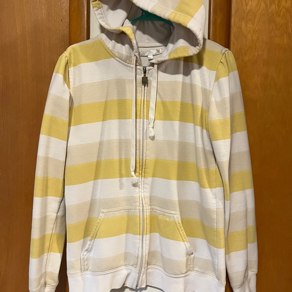 Women’s Matix Striped Yellow and White Hoodie